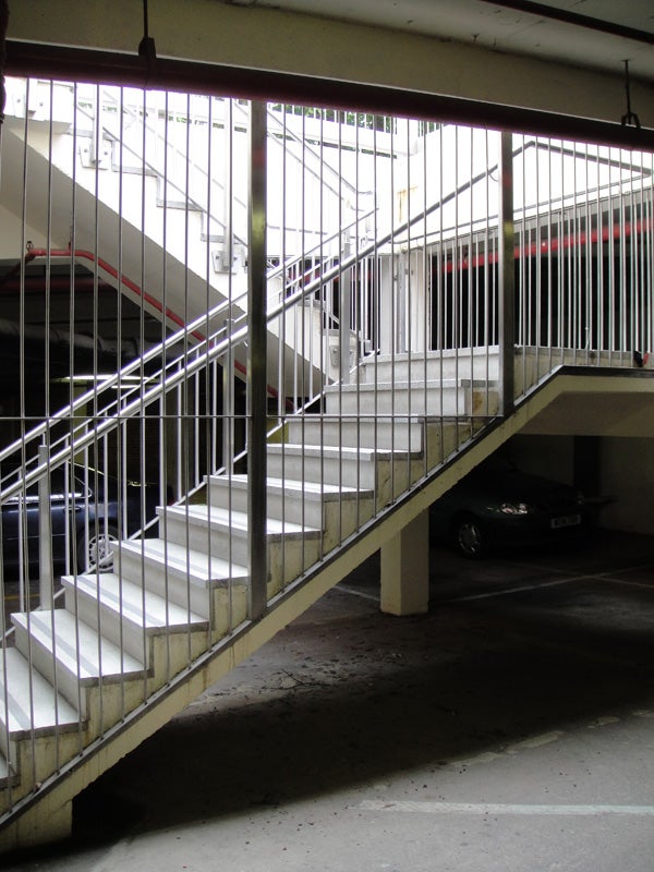 Photo sample from Sony Cyber-shot DSC-T900 camera showing a stairwell.