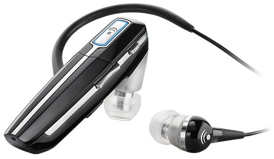 Plantronics Voyager 855 Bluetooth headset with detachable earpiece.