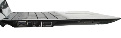 Side view of MSI X-Slim X340 laptop showing ports.
