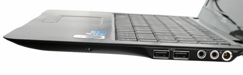 Side view of MSI X-Slim X340 laptop showing ports