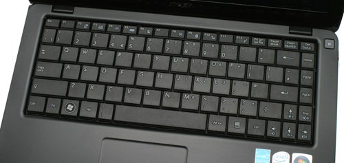 MSI X-Slim X340 laptop keyboard and trackpad close-up