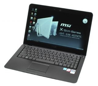 MSI X-Slim X340-043UK laptop open on desk.