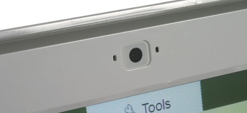 Close-up of Asus Eee Top PC's webcam and screen edge.