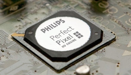 Close-up of Philips Perfect Pixel HD Engine chip.