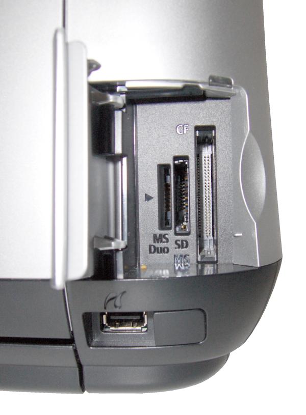 Close-up of Canon PIXMA MP620 memory card slots.