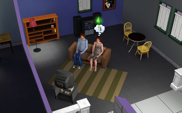 Screenshot of gameplay from The Sims 3 video game.