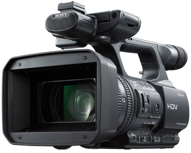 Sony Handycam HDR-FX1000E high-definition camcorder with microphone.