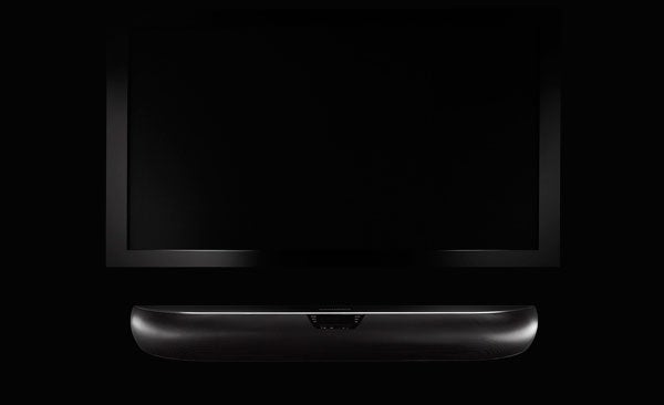 Bowers & Wilkins Panorama Soundbar below a flat-screen TV.