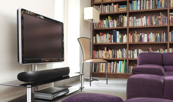 Bowers & Wilkins Panorama Soundbar in modern living room setting.