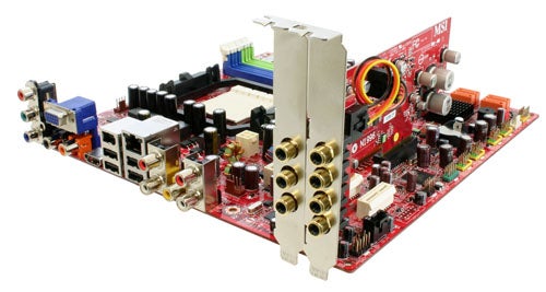 MSI Media Live Diva motherboard with multiple input/output ports.