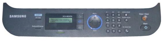 Control panel of Samsung SCX-4824FN Mono Laser Printer.