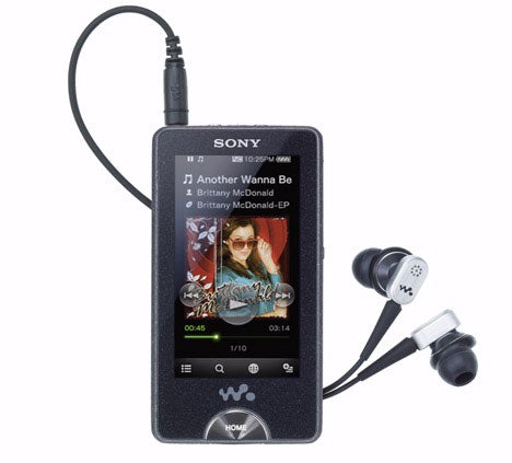 Sony NWZ-X1060 touch-screen media player with earphones