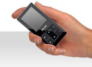 Hand holding an Archos 2 8GB MP3 player