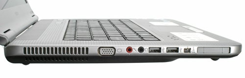 Side view of Sony VAIO VGN-NS20E/S laptop showing ports.