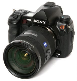 Sony Alpha A900 DSLR camera with a zoom lens attached.