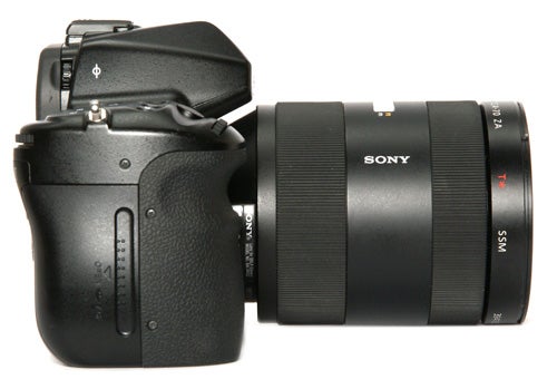 Sony Alpha A900 DSLR camera with lens attached.