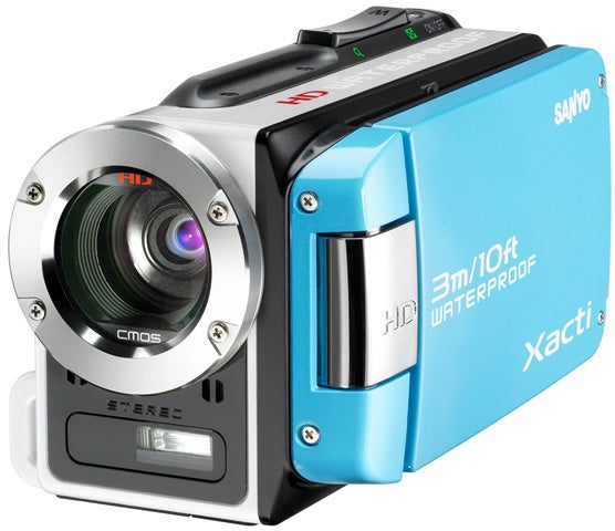 Sanyo Xacti VPC-WH1 blue waterproof camcorder.