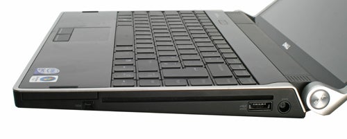 Dell Studio XPS M1340 laptop side view showing ports.