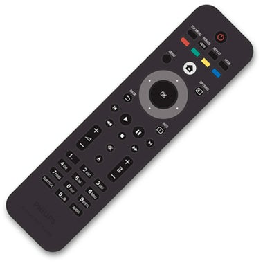 Philips BDP7300 Blu-ray player remote control on white background.