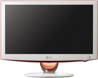 LG 22LU5000 22-inch LCD TV with red accent and stand