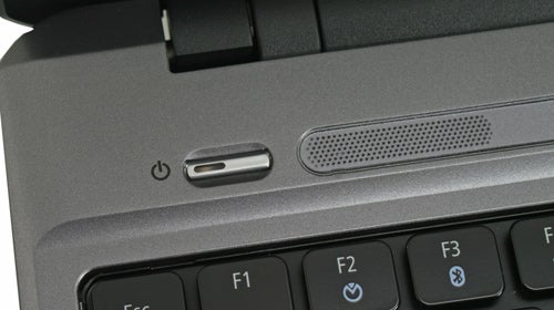 Close-up of Acer Aspire Timeline 5810T power button and keyboard.