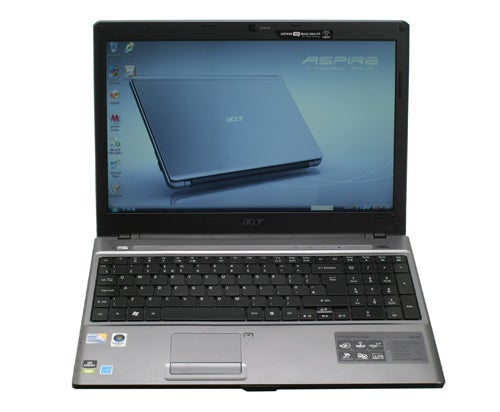 Acer Aspire Timeline 5810T laptop open on desk.