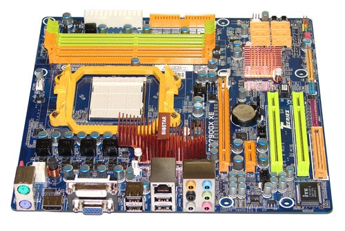 Biostar TA790GX XE motherboard on a white background.