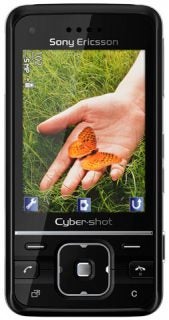 Sony Ericsson Cyber-shot C903 mobile phone with camera screen display.