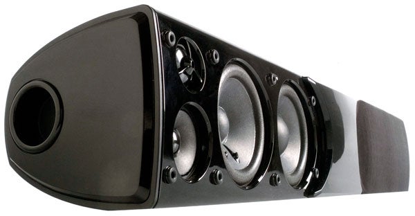Crystal Audio SSB-1 soundbar with multiple speaker drivers.