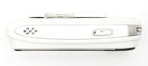 White Fujifilm FinePix Z30 digital camera on white background.