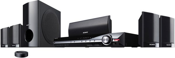 Sony DAV-DZ280 DVD Home Cinema System components displayed.