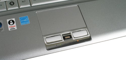 Close-up of Toshiba Portege A600-14C laptop's touchpad area.