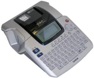Brother P-Touch 2100 label printer on a table.