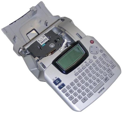 Brother P-Touch 2100 label printer with open cover.