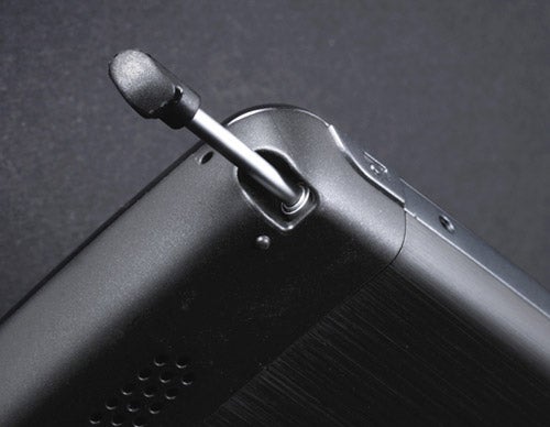 Close-up of Acer Tempo F900 smartphone with stylus