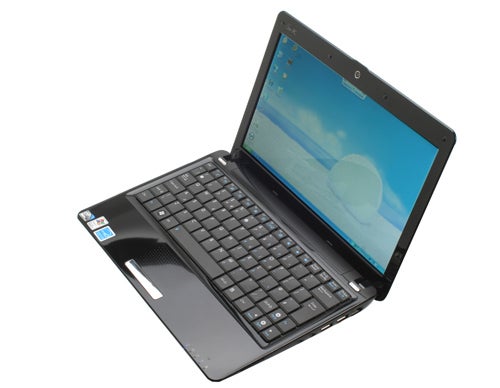 Asus Eee PC 1101HA Seashell netbook with open lid
