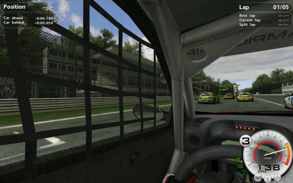 Ingame racing simulation from driver's perspective.