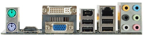 Biostar TA790GX A3+ motherboard rear I/O ports panel