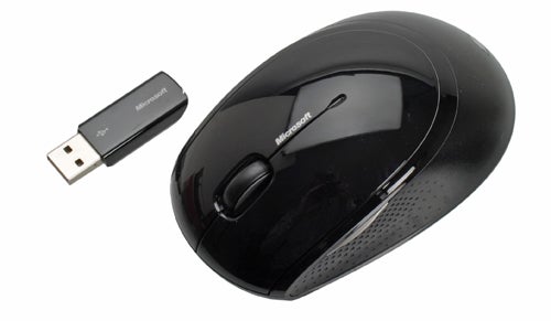 Microsoft Wireless BlueTrack Mouse 5000 with USB receiver.