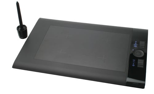 Wacom Intuos 4 Graphics Tablet with pen on white background.