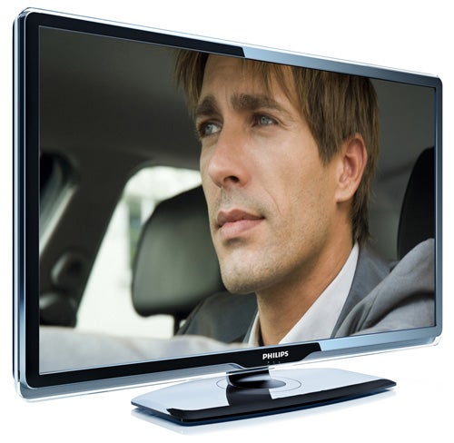 Philips 42PFL8404 42-inch LCD TV displaying a movie scene.