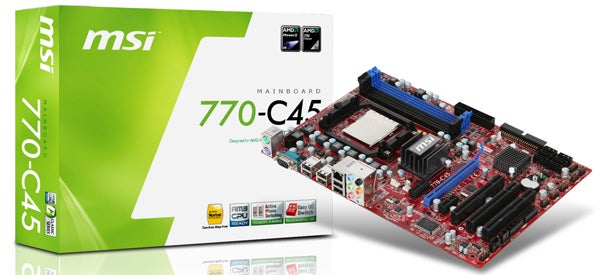 MSI 770-C45 motherboard and packaging.