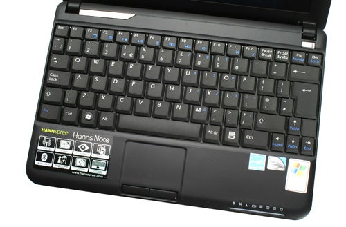 Hannspree HANNSnote SN10E1 netbook open keyboard view.