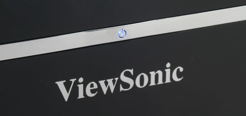 Close-up of ViewSonic logo on a VPC100 All-in-One PC.