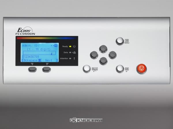 Control panel of Kyocera Mita FS-C5400DN printer.