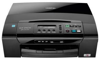 Brother DCP-375CW wireless inkjet printer front view.