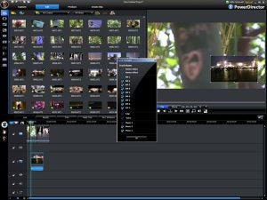 Screenshot of CyberLink PowerDirector 8 video editing interface.
