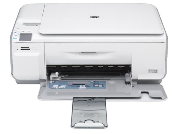 HP Photosmart C4480 Inkjet All-in-One printer with open tray.