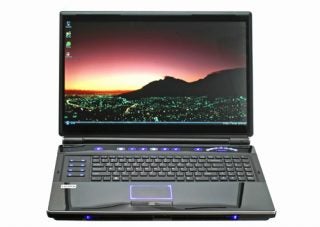 Rock Xtreme 840SLI-X9100 gaming laptop with open lid