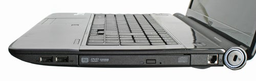 Side view of Acer Aspire 7735Z laptop with ports visible.